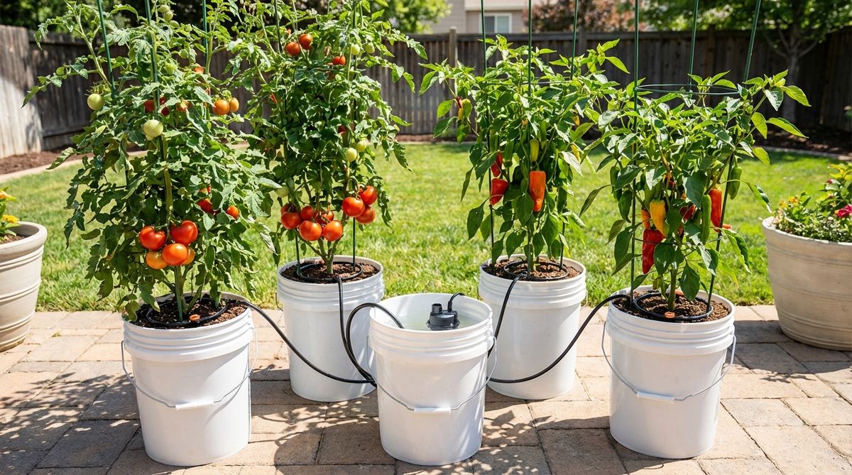 Drip Bucket Tomato & Pepper System