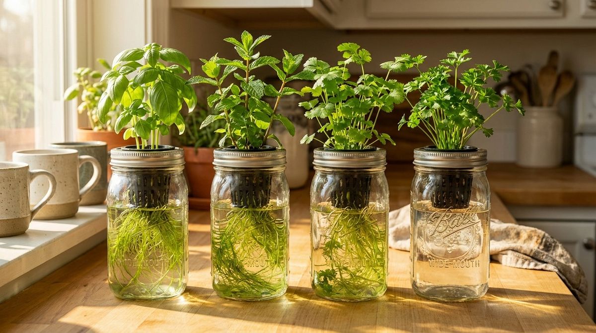 Kratky Mason Jar Herb Garden
