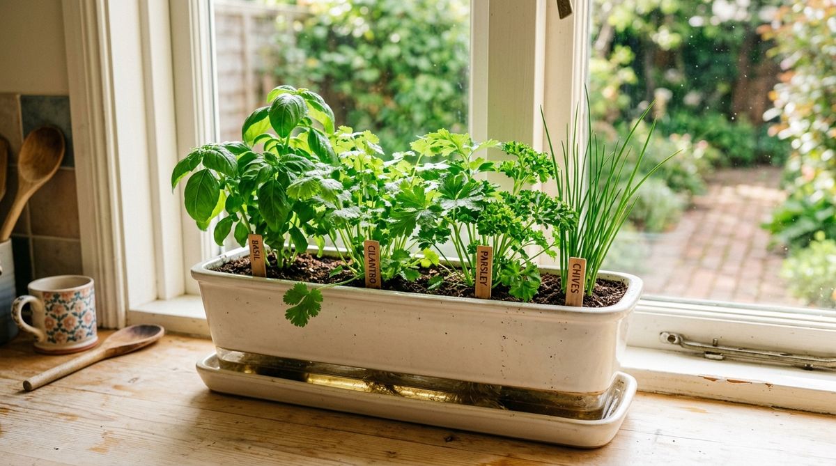 Wick System Window Box Herbs